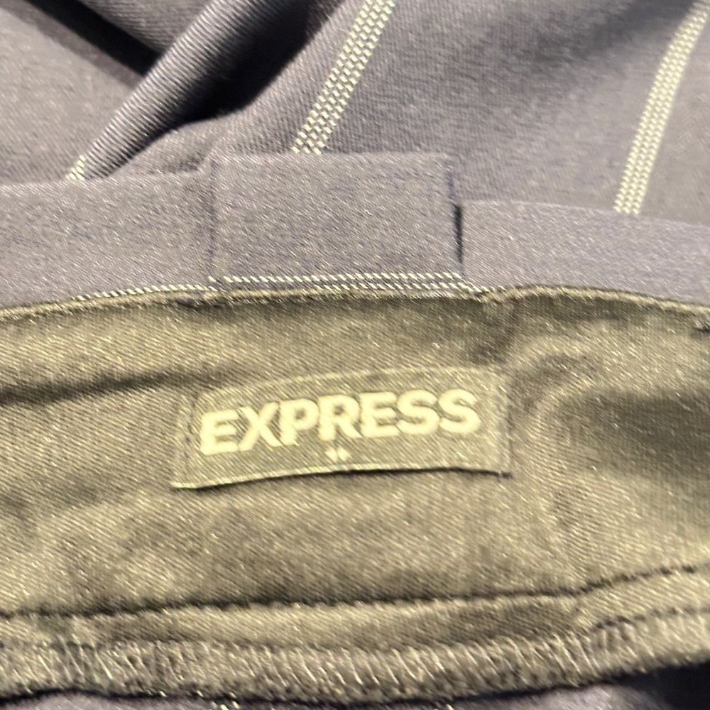 Express Navy Blue Pinstripe High Waist Pants Size 2 - Picture 6 of 8